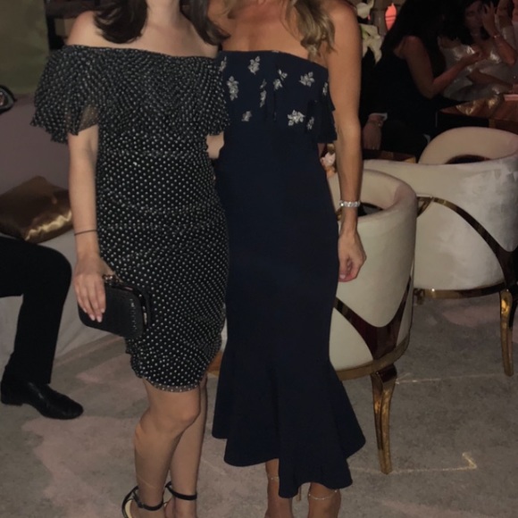 Cinq a Sept Eza Strapless Embroidered Ruffle Dress - Picture 4 of 8